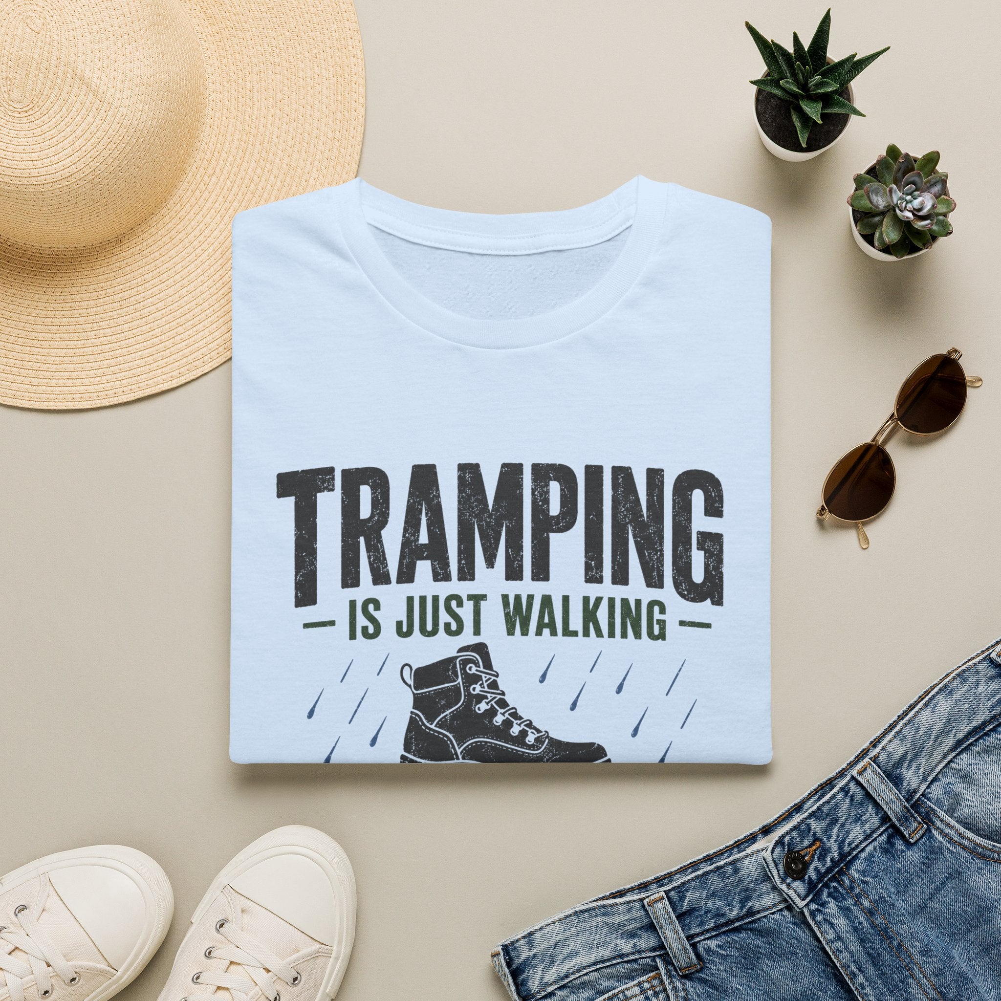 Tramping is Just Walking But Wetter - T-Shirt