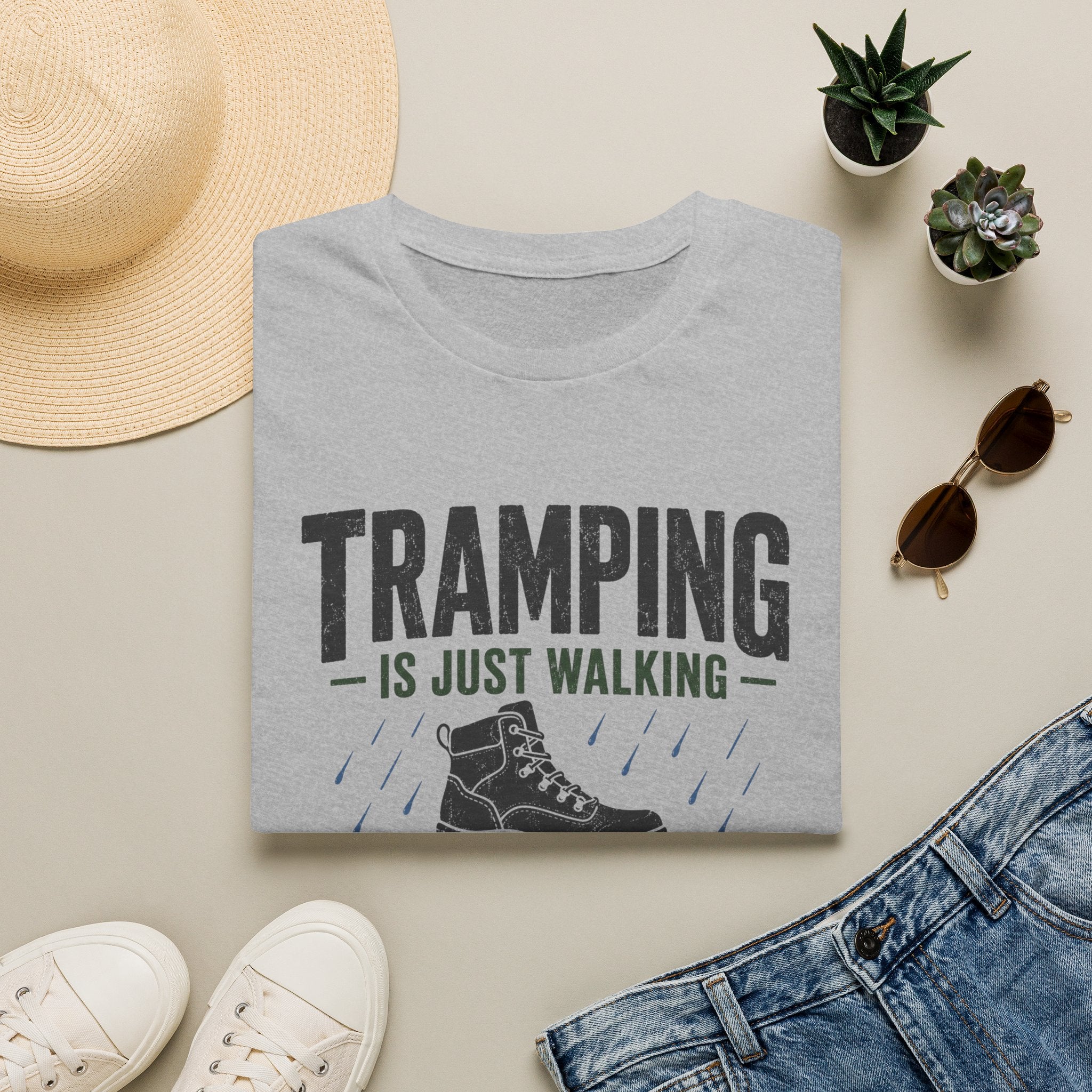 Tramping is Just Walking But Wetter - T-Shirt