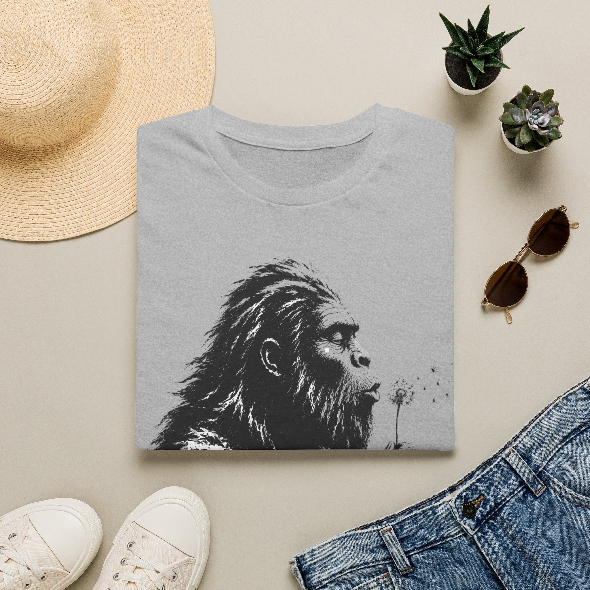 Bigfoot Blowing Flowers T-Shirt