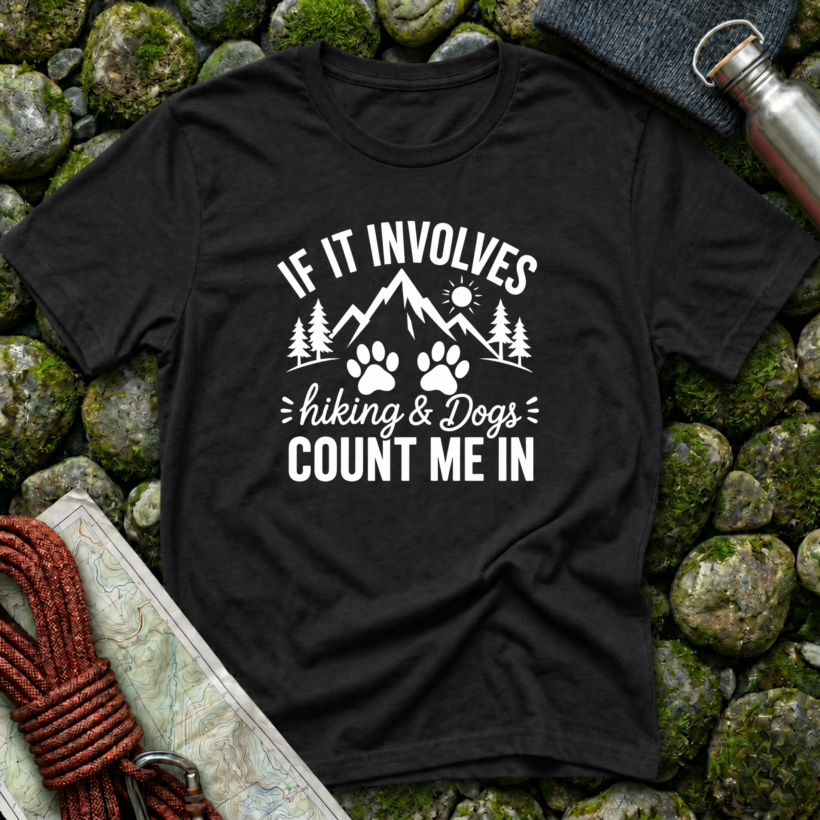 If It Involves Hiking and Dogs - Count Me In T-Shirt