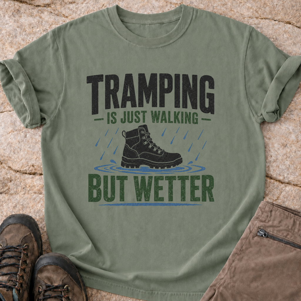 Tramping is Just Walking But Wetter - T-Shirt