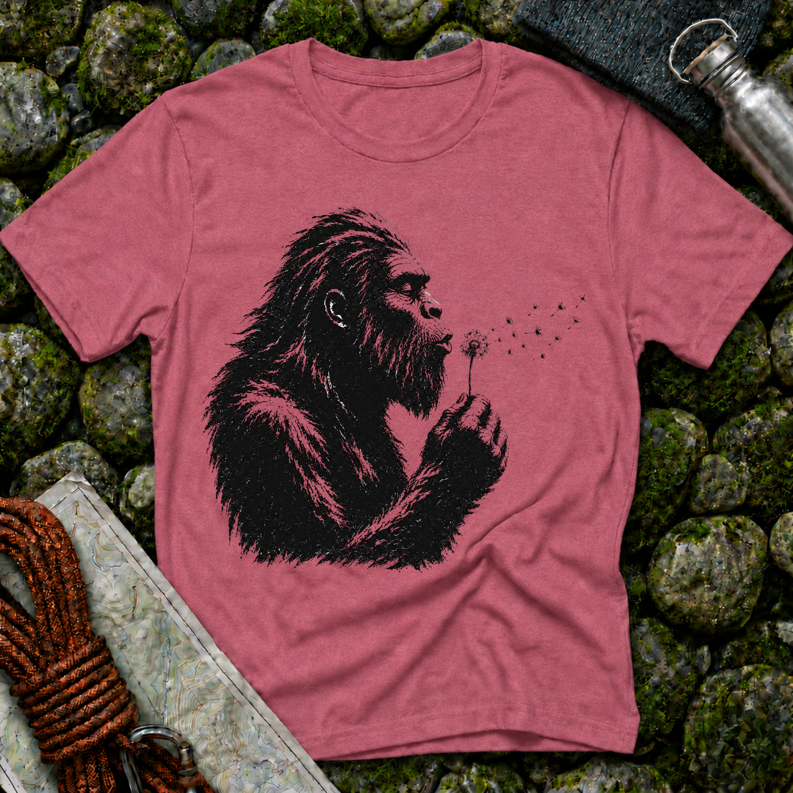 Bigfoot Blowing Flowers T-Shirt