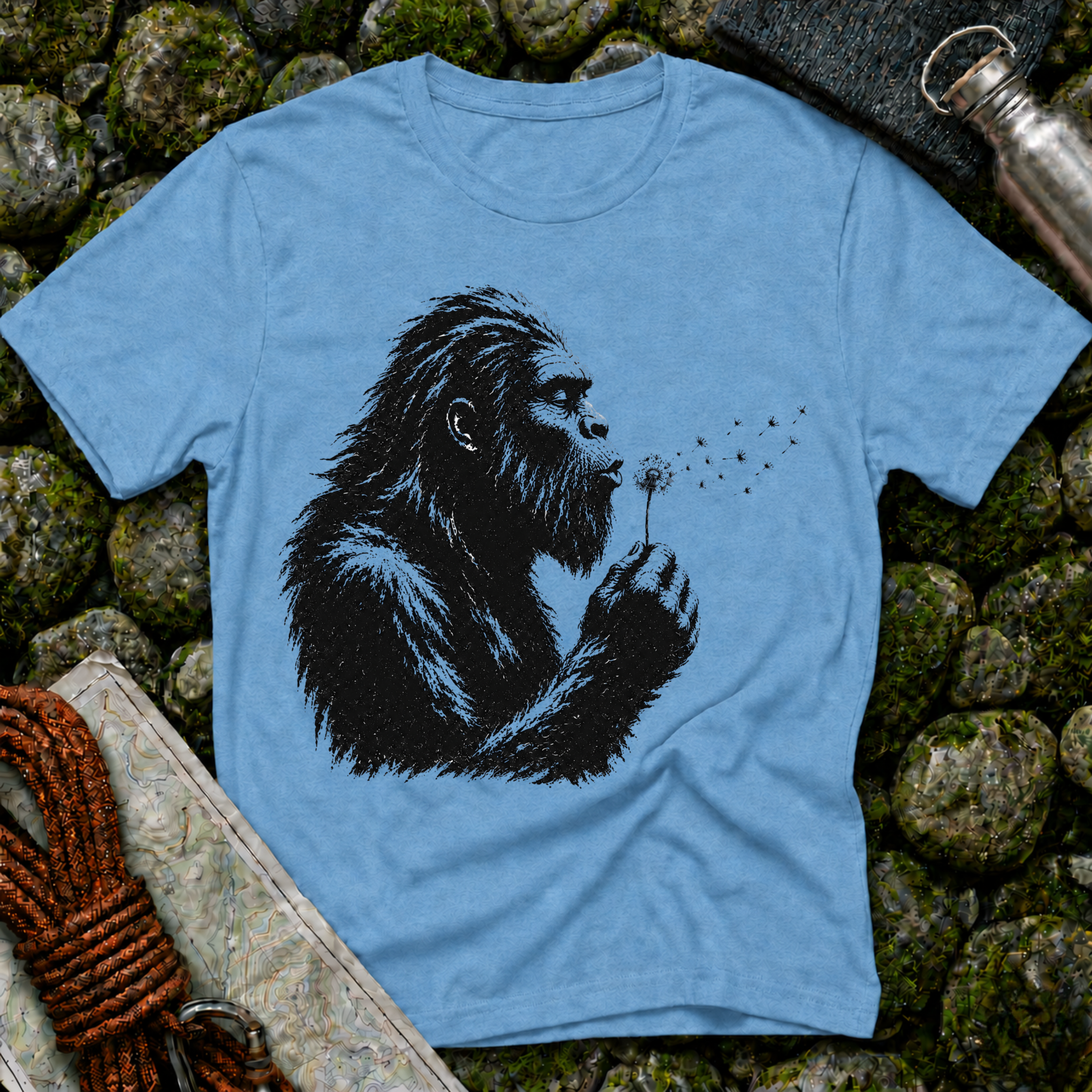 Bigfoot Blowing Flowers T-Shirt