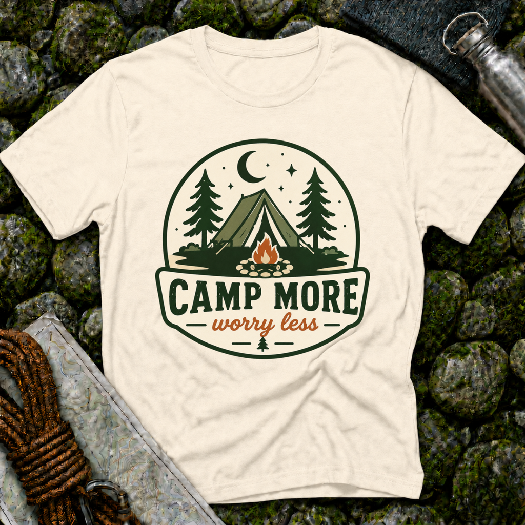 Camp More Worry Less - T-Shirt