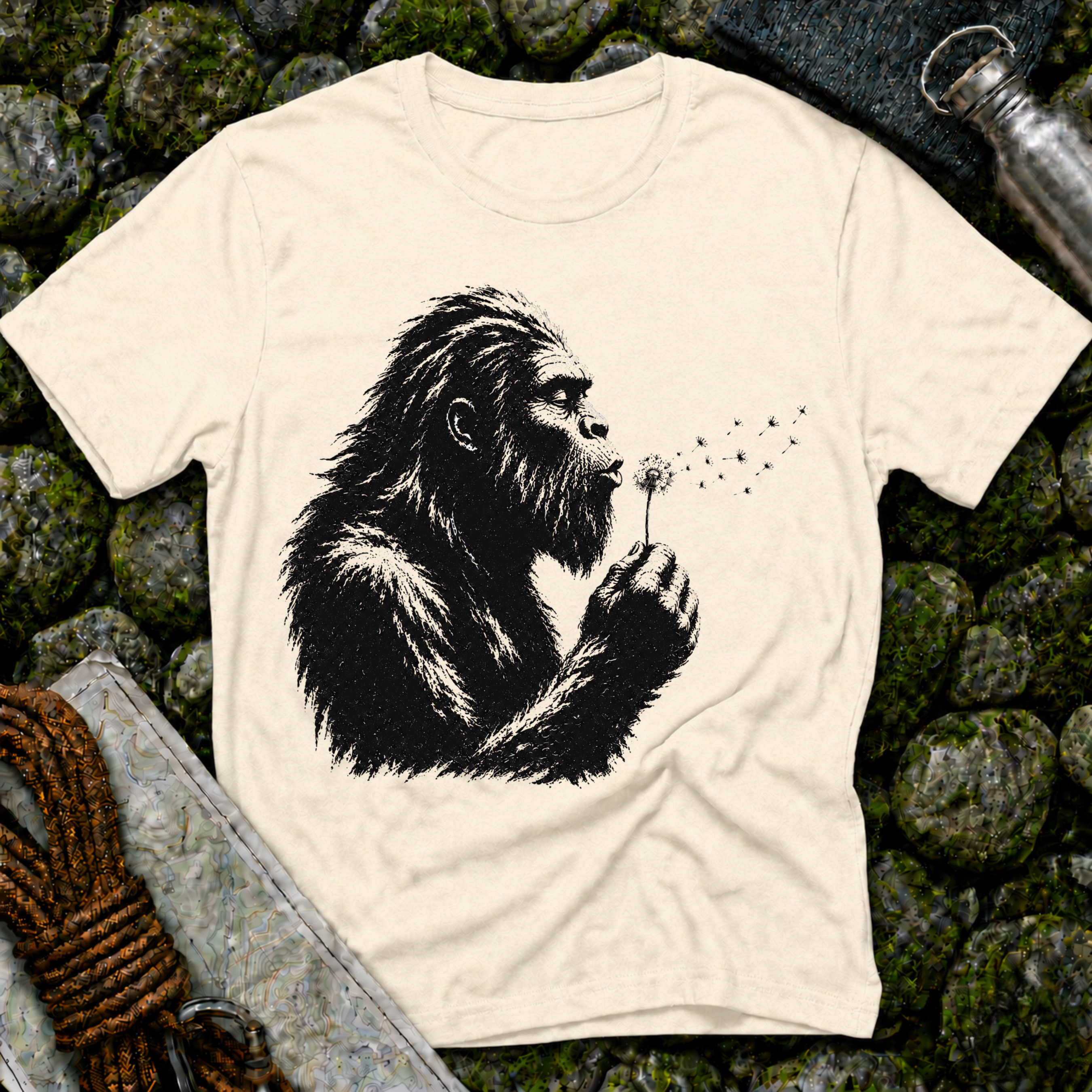 Bigfoot Blowing Flowers T-Shirt