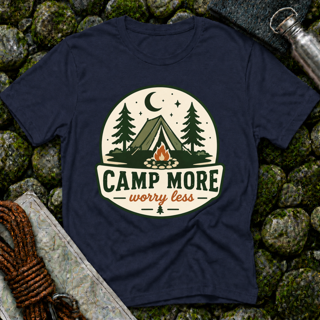 Camp More Worry Less - T-Shirt