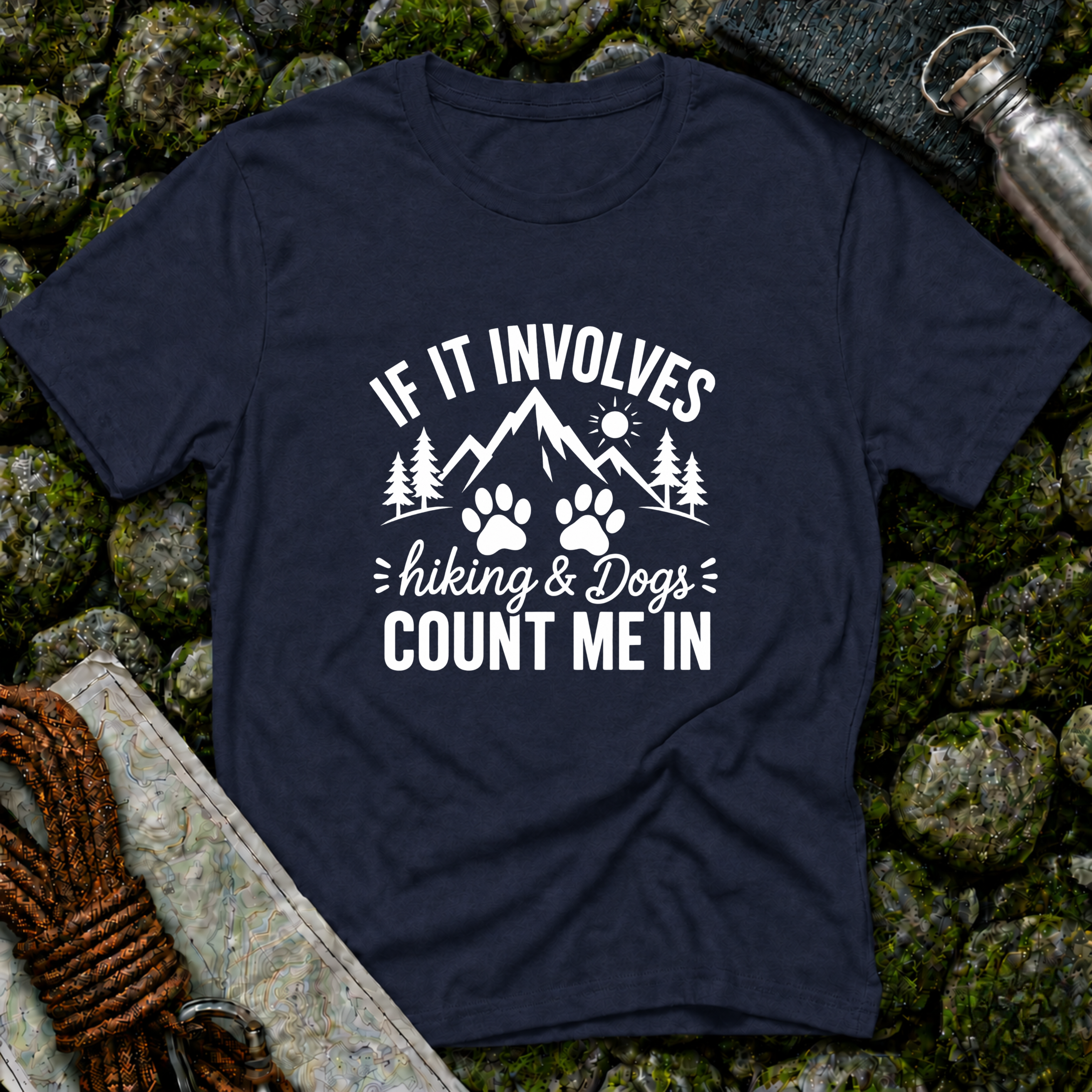 If It Involves Hiking and Dogs - Count Me In T-Shirt