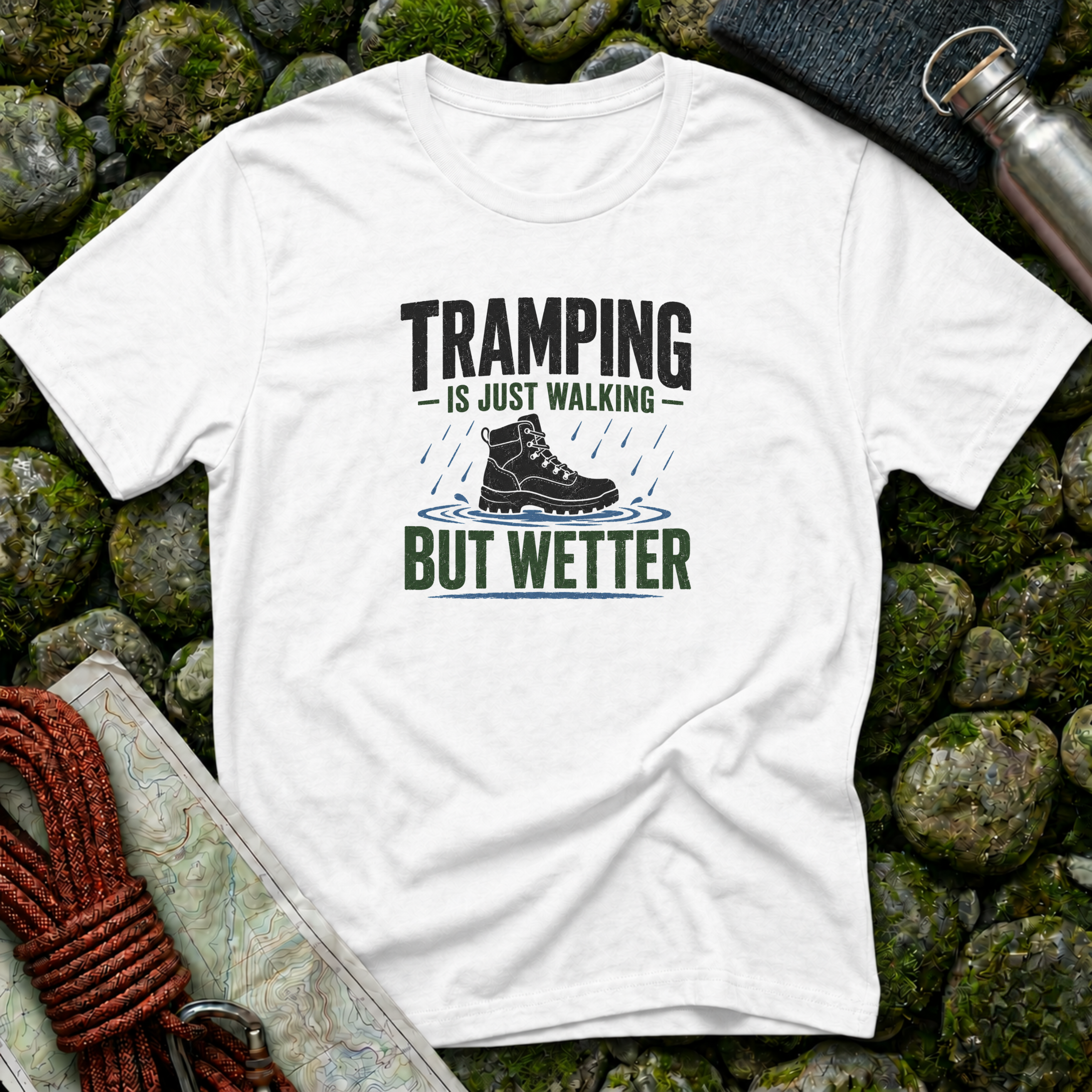 Tramping is Just Walking But Wetter - T-Shirt