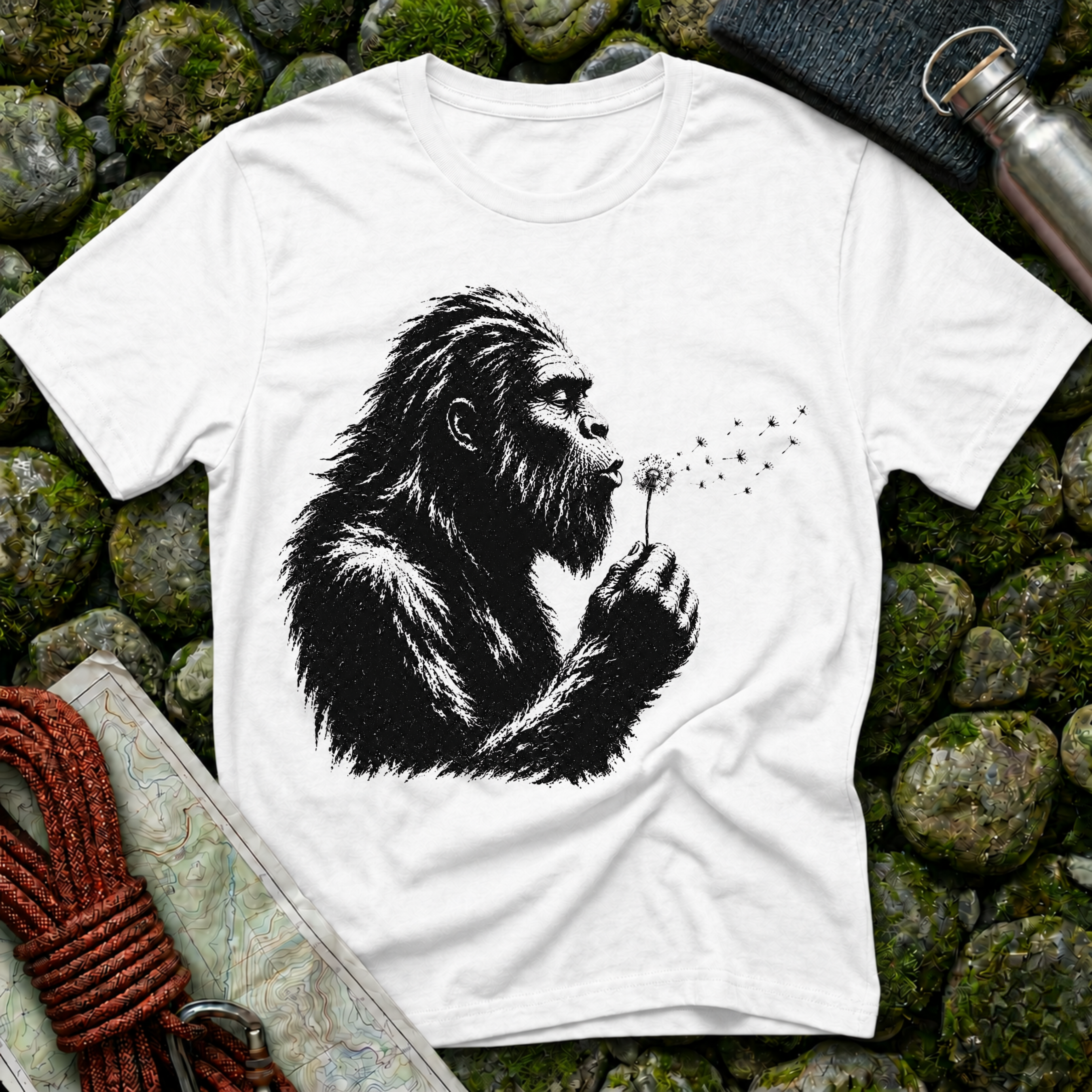 Bigfoot Blowing Flowers T-Shirt